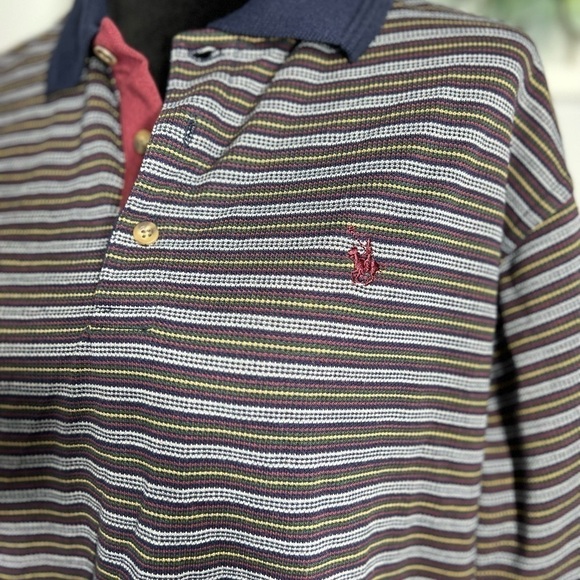 Vintage Knights Of The Round Table Men’s Polo Striped Short Sleeve Shirt M NWT - Picture 3 of 6